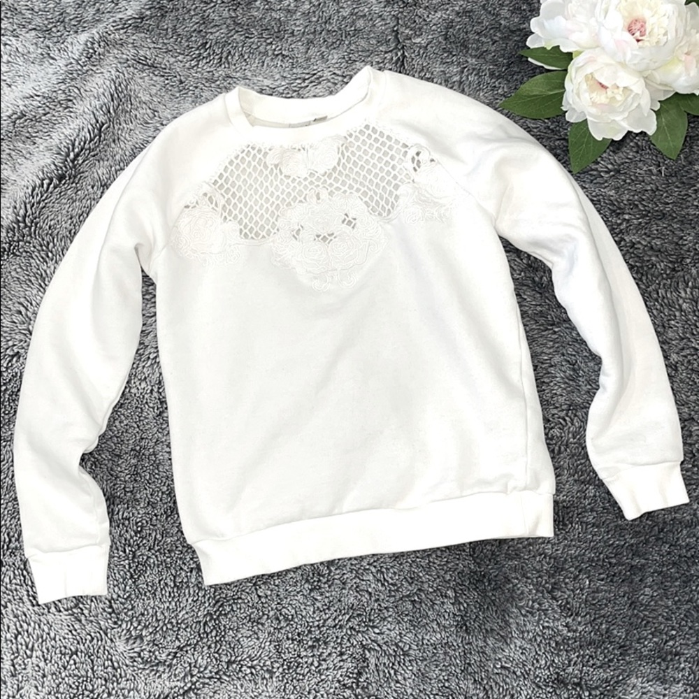 NWOT TWIK Fishnet Crew Neck Sweater